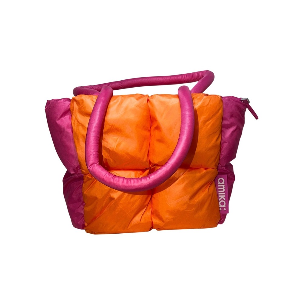 Amika Hair Products Puffy Quilted Tote Bag Zip Closure 16 Inch New Unused